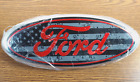 Set of 2 FORD 2005-2014 F150 FRONT GRILL TAILGATE 7" Flag Red Black Oval Emblem