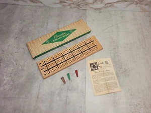 Vintage Cribbage Board Game Pleasantime 706 Wooden Complete w/ Box - Picture 1 of 7