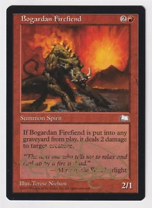 Gold Signed Bogardan Firefiend MP Weatherlight Artist Terese Nielsen MTG Magic! - Picture 1 of 2