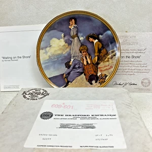 Brand New Waiting On The Shore Norman Rockwell Limited Edition Plat Box & Papers - Picture 1 of 17