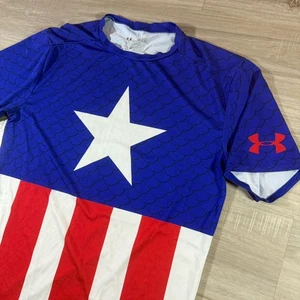 Camisa de compresión MARVEL Alter Ego CAPTAIN AMERICA Under Armour para hombre XL rara EX+ - Imagen 1 de 6