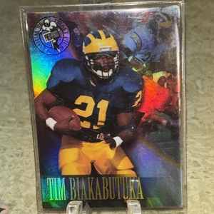 1996 Press Pass Premium Draft Pick Refractor RC #1 of 1 Tim Biakabutuka NM/MT - Picture 1 of 2