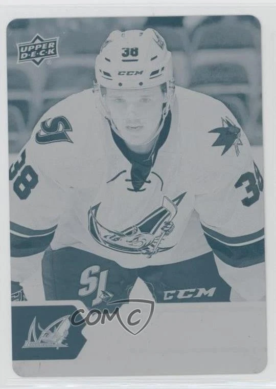 2017-18 Upper Deck AHL Printing Plate Cyan 1/1 Rudolfs Balcers #17 s9z - Image 1 of 3