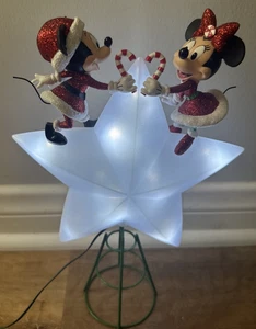 Disney Mickey & Minnie Mouse Light-Up Star Tree Topper Christmas Holiday - Picture 1 of 10