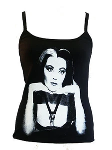 LILY LILLY MUNSTER SEXY GOTH VAMP BLACK STRAP VEST PUNK ROCKER TOP S -XL SIZES - Picture 1 of 3