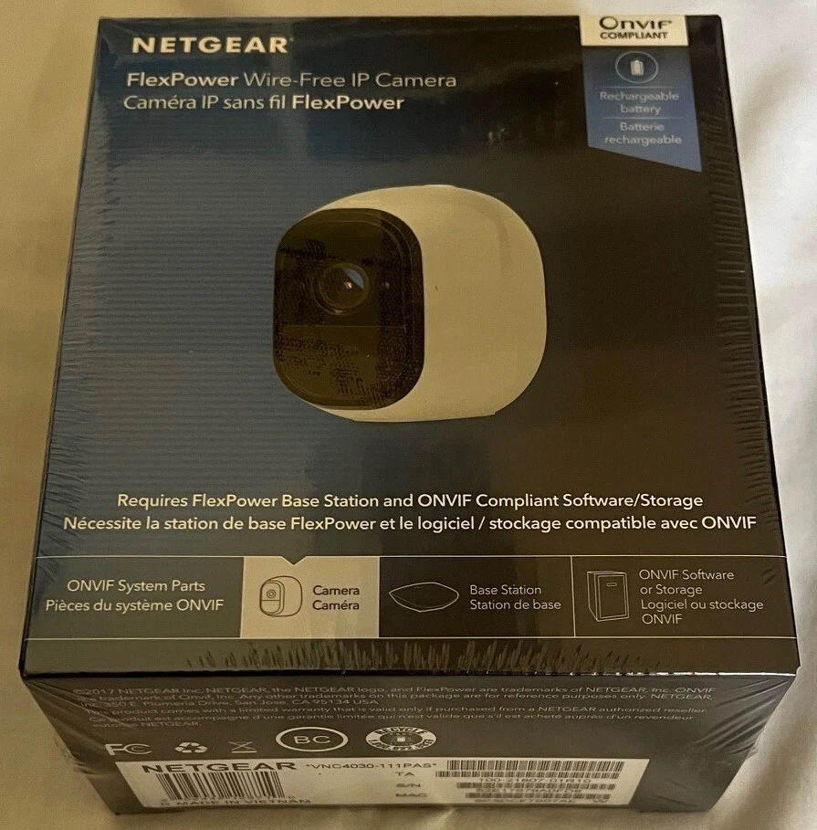 NEW SEALED Netgear Flexpower Wire-Free Onvif IP Cameras VNC4030-111PAS Battery - Image 1 of 4