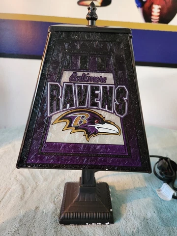 Baltimore Ravens NFL Glass Art Table Lamp new (BOX #5) Cover