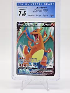 CGC 7.5 Charizard V (Full Art) Pokemon Brilliant Stars 153/172 mit Subs NM - Bild 1 von 2
