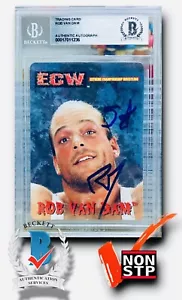 ROB VAN DAM RVD Autographed Signed Bash of Brawlers ECW Rookie Card BAS Slab WWE - Picture 1 of 4