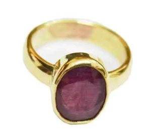 Ruby Rings Natural Certified Ruby Gemstone Ring In 14k Gold Plated Silver Rings - Picture 1 of 3
