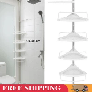 4 Tier Telescopic Bathroom Corner Shelf Rack Shower Caddy Storage Bath Storage - Picture 1 of 12