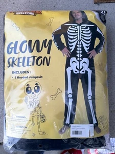 Spooktacular Creations Unisex Adult Skeleton Pajama Jumpsuit Glow In The Dark XL - Picture 1 of 1