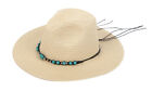 Women Summer Panama Beach Straw Sun Hat Trilby Fedora Cap With Decorative Band