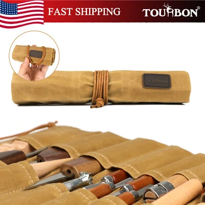 TOURBON Roll up Carving Tools Organizer Bag Carving Knifves Carry Pack for Gift - Image 1 of 4