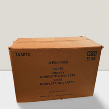 1991-92 O-P-Pee-Chee Factory Sets Hockey Hobby Wax Case - 16 Sets / Case