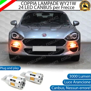 COPPIA LAMPADE T20 WY21W CANBUS 24 LED FRECCE ANTERIORI ABARTH 124 SPIDER - Foto 1 di 9