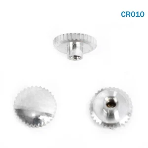 Three pieces swiss watch crown silver with Push button #CR010# - Picture 1 of 4