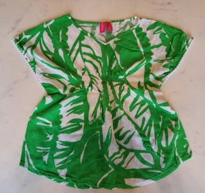 LILLY PULITZER For TARGET Girls Swim Cover Up  Green Palm Leaf Medium 7-8 - Picture 1 of 3