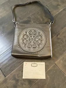 BRIGHTON Ferrara Crossbody Organizer Handtasche Tasche Leder Zinn Grau Leder Schön - Bild 1 von 9
