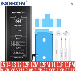 📱 Batterie iPhone 15 14 13 12 11 Pro Max NOHON – Haute Capacité + Outils - Picture 1 of 7
