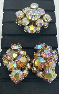 Crystal Rhinestone Brooch Earrings Set - Picture 1 of 7