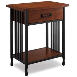 Leick Ironcraft 1 Drawer Nightstand in Mission Oak - Picture 1 of 10