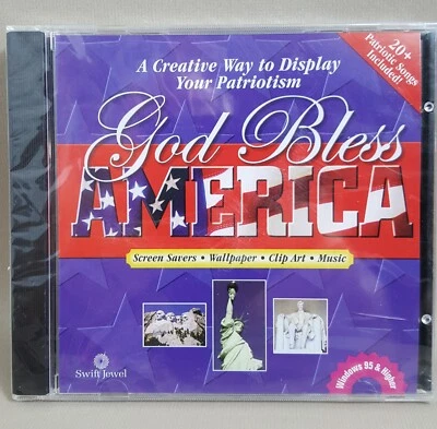 God Bless America CD-ROM Patriotic Clip Art - Screensavers, Music Design NEW - Image 1 of 4