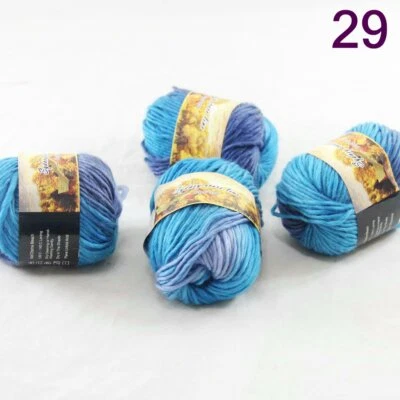 SALE 4BallsX50gr Warm Colorful Rugs Knitting Wool Blankets Crocheted Yarn 29 - Image 1 of 4