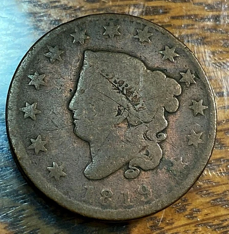 1819 Small Date Large Cent Nice Original Good Medium Brown CHN Cover