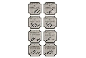 8 x Halloween Vampire Blood Type Vintage Style Apothecary Inventory Drinks Label
