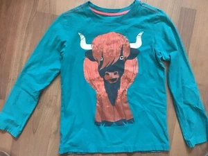 Tea Collection Boys Sz 12 Water Buffalo Yak Teal Blue Orange Cotton T Shirt Tee - Picture 1 of 4