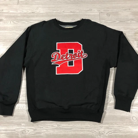 Detroit Red Wings Sweater Mens L Black Crew Neck Vintage 90s Pullover NHL 1791 Cover