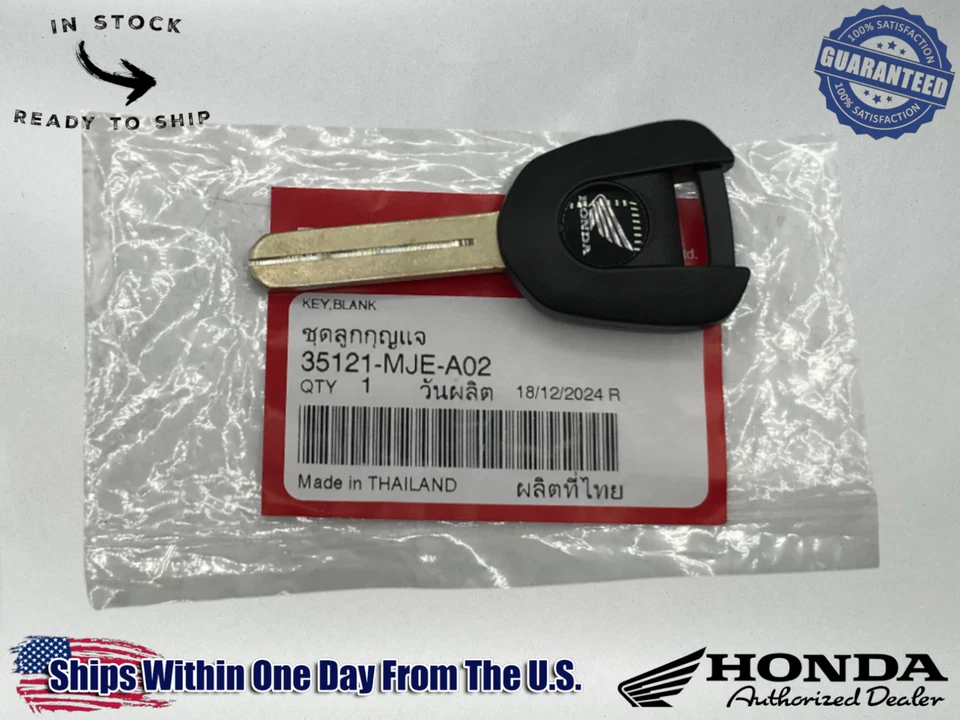 Honda Genuine OEM 2014-22 CB500X NC750XD CBF300 Key Blank 35121-MJE-A02 - Image 1 of 4