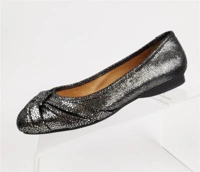 NUEVO Zapatos planos de ballet Nurture Callista plateados metálicos peltre negros talla 6,5 M Foto 1 de 4