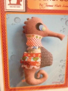 One Red Robin Sewing Pattern 0000 Patchwork Seahorse Toy 30cm Tall Uncut - Picture 1 of 3