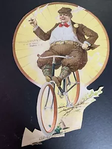 Antique Original RARE Cardstock Cigar Bicycle Men’s Wear Diecut Advertising Sign - Picture 1 of 24
