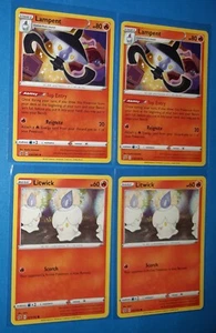 2x Lampent 032/192 32/192 & 2x Litwick 031/192 31/192 Pokemon Rebel Clash NM - Picture 1 of 1