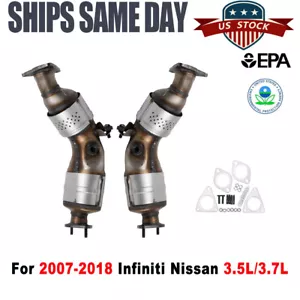 Front Catalytic Converter Assembly with Gaskets LH RH Pair for Infiniti Nissan - Picture 1 of 19
