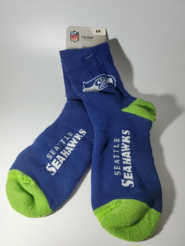 1 PAIR Seattle Seahawks NFL Quarter Cut Socks Large 10-13 Men New Cover