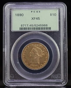 1890 G$10 Liberty Gold Coin PCGS XF45 - Picture 1 of 4