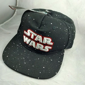 Star Wars flache Krempe mit Raumschiff Hut Druckknopflasche Einheitsgröße Sterne Disney Unisex Neu mit Etikett - Bild 1 von 6