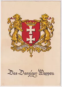 AK Künstlerkarte "Das Danziger Wappen" SST von Danzig nach Stuttgart, 1939 - Bild 1 von 2