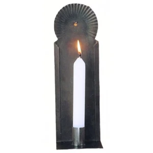 Brubaker Metalcrafts Handmade Candle Holder Sconce Wall Mounted, Black Tin Metal - Picture 1 of 2
