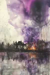 SMOKE ON THE WATER Top Quality Art Print Avail. 8X10" or 11X17" Lake Geneva Rock - Picture 1 of 1