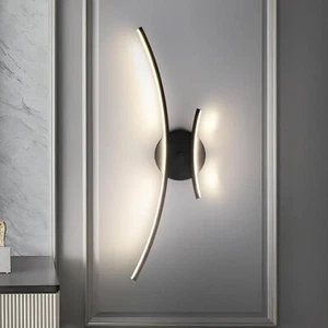LIGJOY Black Wall Lamps, Modern LED Sconces Wall Lighting, Indoor Wall light Fix - Picture 1 of 8