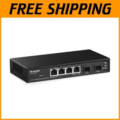 Web GUI Managed 4-Port 2.5G Switch with Dual 10G SFP+ Slots for Smart Networking - Image 1 of 4
