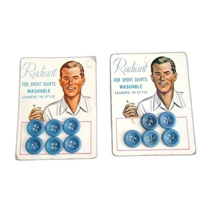 Camisa azul vintage años 40 50 botones en tarjetas - Imagen 1 de 1