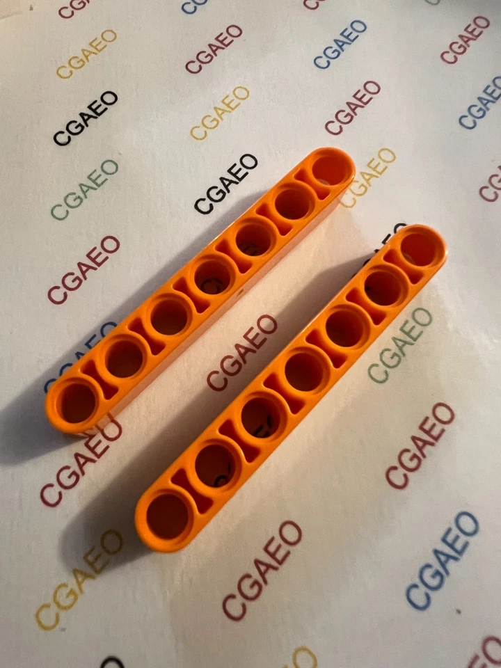 2 x Lego 32524 Technic, Liftarm 1 x 7 Thick  ORANGE - Photo 1/1