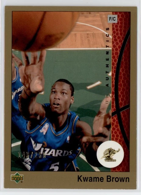 2002-03 Kwame Brown UD Authentics Gold     143/250    #90 (21C3116) - Image 1 of 1