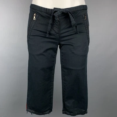 Pantalones Cortos PRADA Talla 2 Negro Mezcla Algodón Borde Crudo Foto 1 de 4